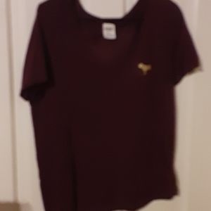 Pink brand tshirt with front and back logo